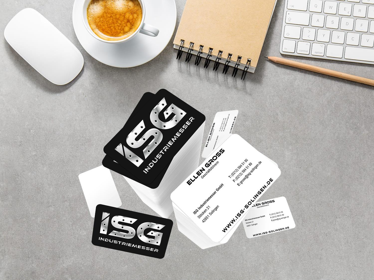 Visitenkarten Printdesign ISG Industriemesser GmbH in Solingen